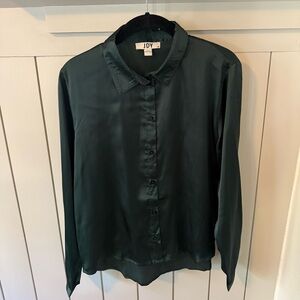 JDY Dark Green Button-Up Blouse